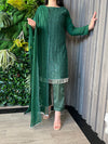 CHIFFON BOTTLE GREEN OUTFIT